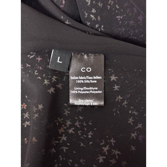 Co Collections Top Large Womens Silk Florals Tie Neck Long Sleeve Blouse - Picture 8 of 8